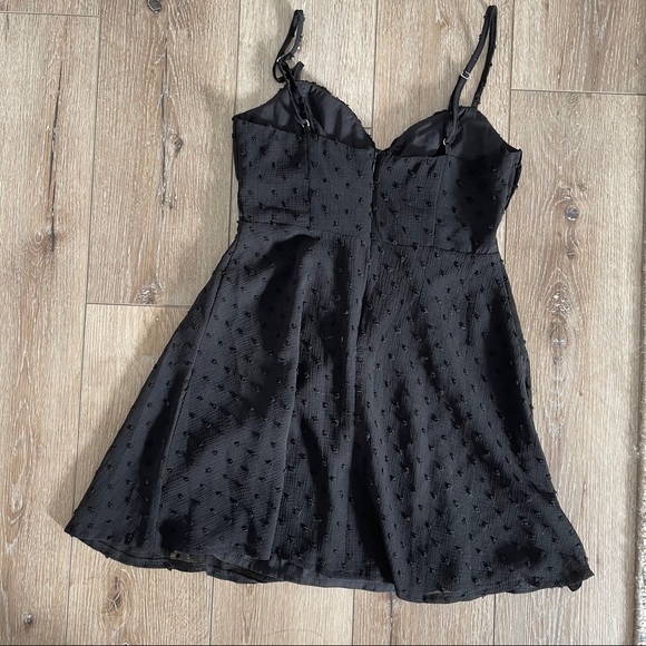 NWT Lulus Black Swiss Dot Mini Dress - Picture 10 of 11